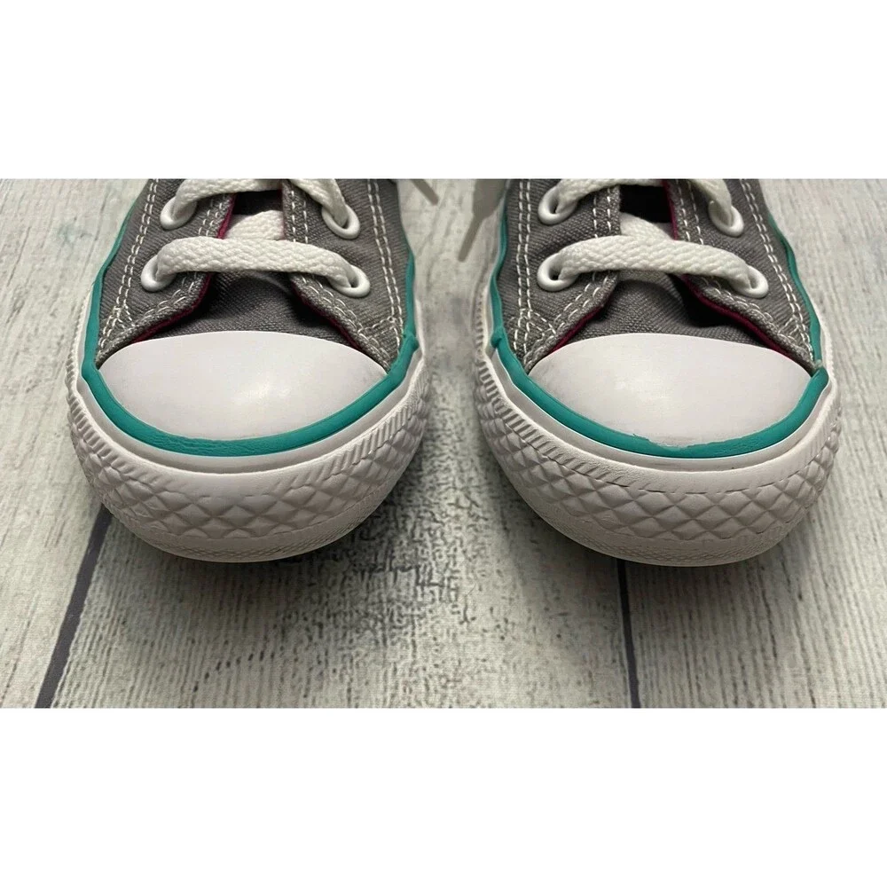 Grey Gray Converse All Stars Girl Shoes, Size Youth 12
